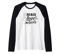 Peace Love Texas Texan State Lover Texans Raglan Baseball Tee