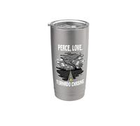 Peace Love Tornado Chasing Meteorologist Storm Expert Stainless Steel Insulated Tumbler
