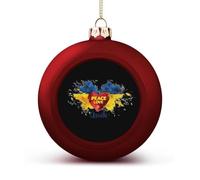 Peace Love Ukraine Shiny Christmas Ball Ornaments for Xmas Tree Hanging Balls Holiday Party Decoration 4PCS