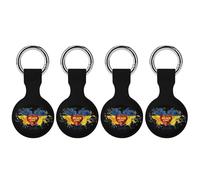 Peace Love Ukraine Trendy GPS Cases Holder with Key Chain Ring Portable Protective Covers Compatible with Airtag