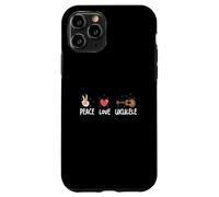 Peace Love Ukulele Funny Ukulele Musicians For A Uke Player Case for iPhone 11 Pro