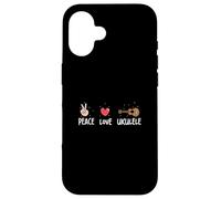 Peace Love Ukulele Funny Ukulele Musicians For A Uke Player Case for iPhone 16