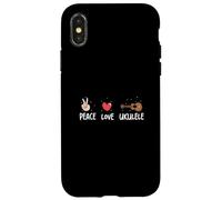 Peace Love Ukulele Funny Ukulele Musicians For A Uke Player Case for iPhone X/XS