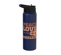 Peace Love Ukulele Stainless Steel Insulated Water Bottle