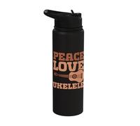 Peace Love Ukulele Stainless Steel Insulated Water Bottle