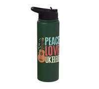 Peace Love Ukulele Stainless Steel Insulated Water Bottle