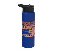 Peace Love Ukulele Stainless Steel Insulated Water Bottle