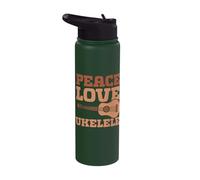 Peace Love Ukulele Stainless Steel Insulated Water Bottle