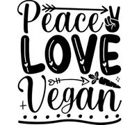 Peace love vegan 01 A4 Poster on Canvas - Inspirational Motivational Wall Art daily Life Quote encouraging famous short phrases inspiring words spiritual hope messages success sayings strength work q