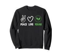 Peace Love Vegan Retro Vegetarian Plant Based Lifestyle Sweatshirt