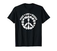 Peace Love Veggies - Funny Vegan Vegetarian T-Shirt