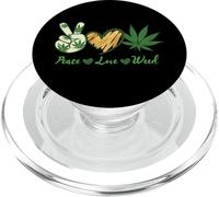 Peace Love Weed Marijuana Cannabis Retro Vintage PopSockets PopGrip for MagSafe