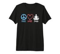 Peace Love Yoga Retro Zen Meditation Lotus Premium T-Shirt