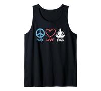 Peace Love Yoga Retro Zen Meditation Lotus Tank Top