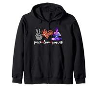 Peace Love Zen AF Meditating Spiritual Yoga Zip Hoodie