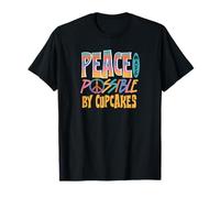 Peace Made Possible by Cupcakes Funny Concentration T-Shirt