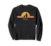 Peace Minimalist Zen Art Walk for Peace Monks with Aloka Dog Sweatshirt