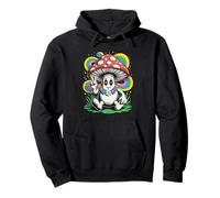 Peace Mushroom with Rainbow Aura Hippie Art Pullover Hoodie