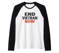 Peace Not War End Vietran Now No War with Iran Peace Message Raglan Baseball Tee