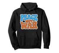 Peace Not War Retro Groovy 70s Hippie Aesthetic Typography Pullover Hoodie