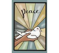 Peace Notebook: Stained-glass-window effect artwork journal depicting 'Peace'. 120 pages lined paper with lovely faint illustrations from the life and teachings of Christ. Suitable for all ages.