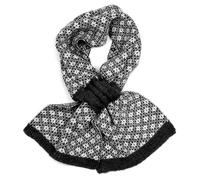 Peace of Mind Black Retro Scandi Floral Pull Through Scarf