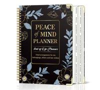 Peace of Mind Planner, Spiral End of Life Planner with Tabs for Senior, Guided Estate Planning Organizer for Final Arrangements & Important Affairs, 7.9"x10.4", Black