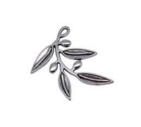 Peace Olive Charms For Diy Jewelry Starter Kits, 39x30mm, Antique Silver Color, 5 Pieces
