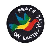 Peace on Earth Dove Rainbow Iron-On Patch Iron-On Patch Size 7.6 x 7.6 cm