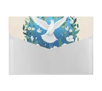 Peace on Earth File Folder 6-Pocket, Waterproof Accordion File Organizer with Snap Closure, Expanding Document Holder for Office, Home