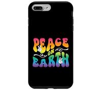 Peace on Earth, Hand Signs, Wavy Bubble Text, Rainbow Colors Case for iPhone 7 Plus/8 Plus
