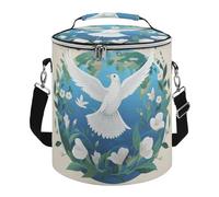 Peace on Earth Lunch Bag, 15L Portable Leakproof Picnic Basket with Shoulder Strap, Insulated Picnic Cooler Bag for Camping, Beach, Hiking & Groceries