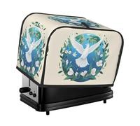 Peace on Earth Toaster Cover 2 Slice, Waterproof Bread Machine Covers with Pockets Universal Size Kitchen Small Appliance Cover with Handle, Dust and Fingerprint Protection