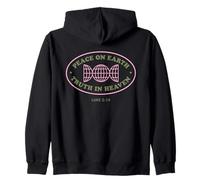 Peace on Earth Truth in Heaven Christian Globe Bible Verse Zip Hoodie