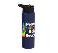 Peace Out Eighth Grade 8th Last Day School Gift Stainless Steel Insulated Water Bottle