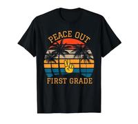 Peace Out First Grade Last Day of School Graduation Student Value Graphic T-Shirt, Men, Black, M