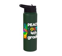 Peace Out Fourth 4th Grade Last Day School Graduation Stainless Steel Insulated Water Bottle