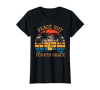 Peace Out Fourth Grade Last Day School Graduation Student Value Graphic T-Shirt, Women, Black, L