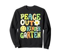 Peace Out Kindergarten Groovy Last Day School Girls Boys Sweatshirt