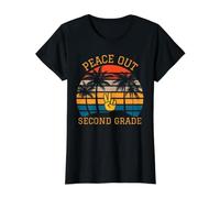 Peace Out Second Grade Last Day School Graduation Student Value Graphic T-Shirt, Women, Black, XS