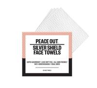 PEACE OUT Silver Shield Face Towels, Disposable Facial Towels for Sensitive Skin, Silver Citrate Infused, Dual Sided, Super Absorbent, Biodegradable, 30 Count
