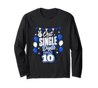 Peace Out Single Digits I Am 10 Years Old 10th Birthday Boys Long Sleeve T-Shirt