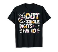 Peace Out Single Digits I'm 10 Digits Floral Birthday Girls Value Graphic T-Shirt