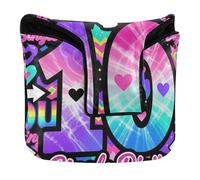 Peace Out Single Digits I'm 10 Digits Tie Dye Mallet Putter Covers Magnetic Closure Putter Headcovers for Mallet Square PU Leather