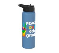 Peace Out Sixth 6th Grade Last Day School Graduation Stainless Steel Insulated Water Bottle