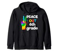 Peace Out Sixth 6th Grade Last Day School Graduation Zip Hoodie
