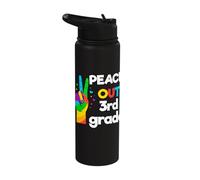 Peace Out Third 3rd Grade Last Day School Graduation Stainless Steel Insulated Water Bottle