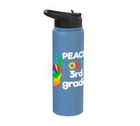 Peace Out Third 3rd Grade Last Day School Graduation Stainless Steel Insulated Water Bottle