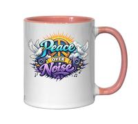 Peace Over Loud Noise Design Ceramic Tea Coffee Mug Pink