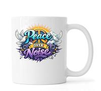 Peace Over Loud Noise Design Ceramic Tea Coffee Mug White